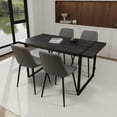 thumbnail image 1 of Modern Dining Table Set for 4, 5-Piece Kitchen Table Set, 59 Inch Rectangular Wood Dining Table with 4 Suede Chairs Suitable for Kitchen, Dining Room, 1 of 9