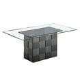 thumbnail image 1 of Modern Dining Table with Rectangular Glass Table Top, Gray- Saltoro Sherpi, 1 of 5