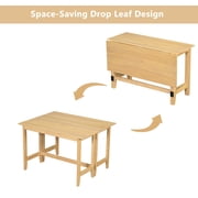 Modern Dining Tables, TOPMAX Farmhouse Wood Extendable Dining Table with Drop Leaf for Small Places, NaturalOLD SKUN717P195019, Natural Dining Tables,Solid Wood Large Dining Tables