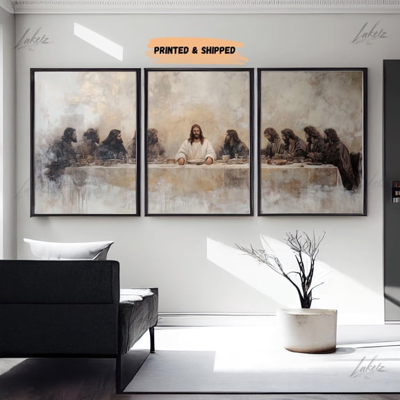 Modern Dinner Scene Minimal Wall Art Set 3 Stretched Canvas 16x24