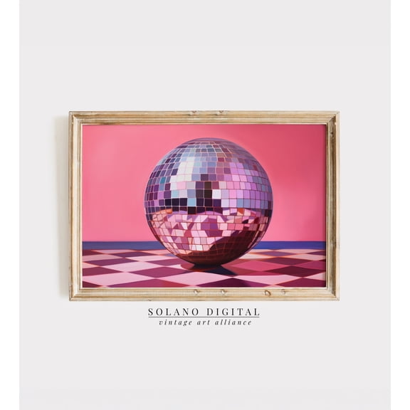 Modern Disco Ball Painting Retro Apartment S 1950S Print Maximalist Decor Colourful Preppy Wall Art 259 Wall Art Modern Wall Decor Art