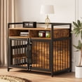 thumbnail image 1 of Modern Dog Crate Furniture, Sturdy Wooden Dog Kennel Furniture Dog Crate with Drawers and 2 Bowls, Storage and Anti-Chew ,Indoor Medium / Large Dog Crate Furniture Large Breed, 1 of 7