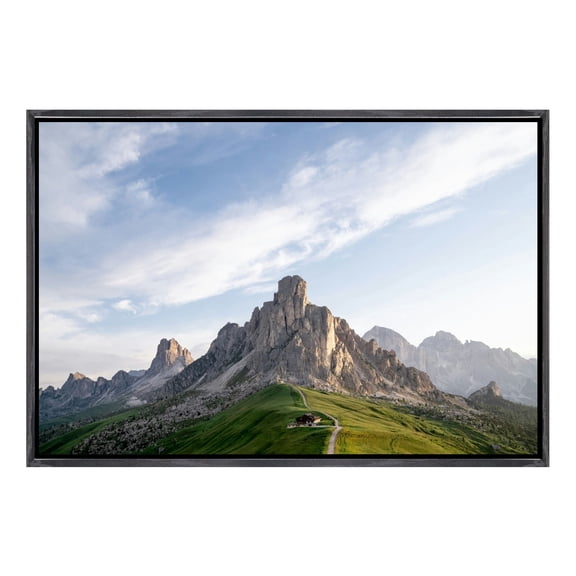 Modern Dolomites Mountain Landscape Floating Framed Canvas Art –High-Resolution Nature Wall Art,Premium Scenic Mountain Peak Print For Home Decor