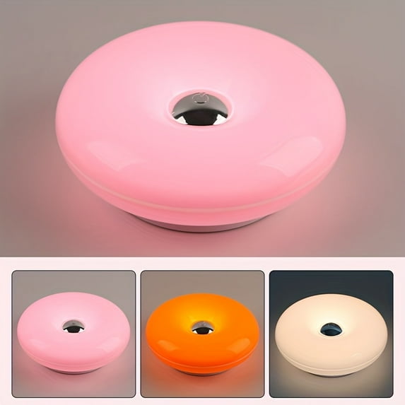 Modern Donut-Shaped Ambient Night Light, Rechargeable Wall Lamp with Three Color Temperatures, Touch Switch, Suitable for Decorative Lighting in Bedrooms, Study Rooms, Living Rooms, and Offices