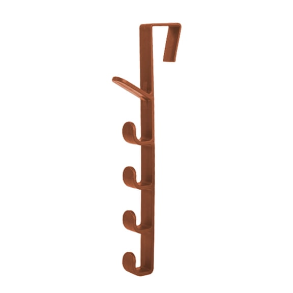 Modern Door Mount Hook with 6 Segments Strong Adhesive Plastic Bathroom Hanger Wall Mounted Space Saving Coat Hook