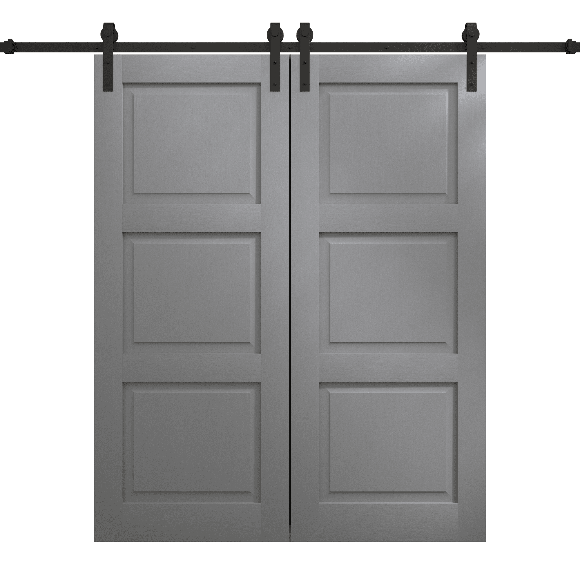 80 Inch Door Modern Double Barn Door 84 x 80 inches | Ego 5010 Painted Grey Oak