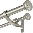thumbnail image 1 of Modern Double Curtain Rods, Matte Nickel Curtain Rod 72-144 Inch Length Drapery Rods with Simple Decorative End Caps 1 Inch Front and 5/8 Inch Diameter Back Dual Curtain Rod Telescoping Window Rods, 1 of 7