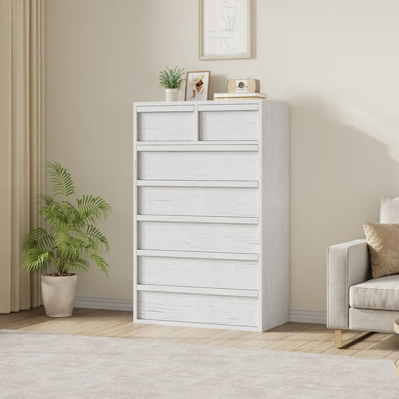 Modern Double Dresser Storage Unit, 6/7/8-Drawer Wooden Changing Table & Organizer for Bedroom, Nursery, Living Room, Hallway