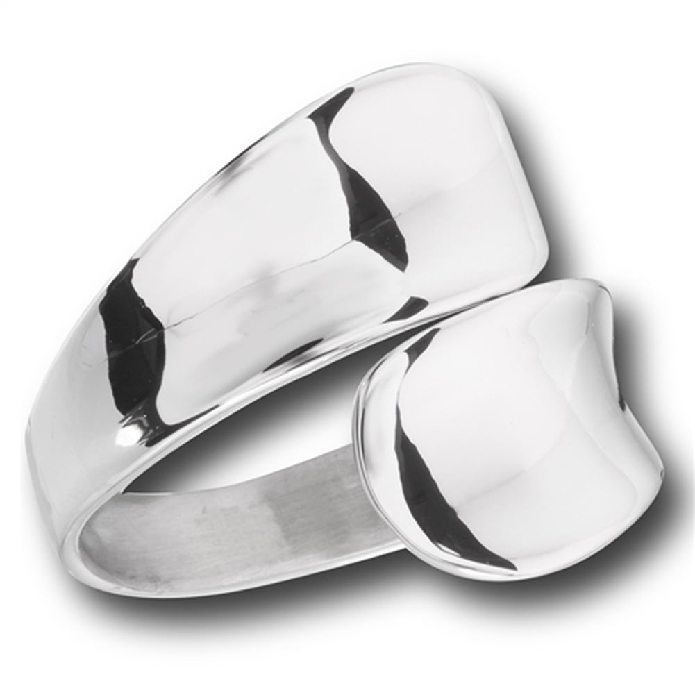 Silverly Sterling Silver Wide Concave Ring - Wavy Chunky Band, 12mm Front Width, 4.5mm Back, Hypoallergenic