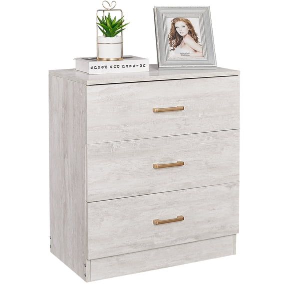 Modern Dresser Cabinet, Wooden 4-Drawer File Cabinet, Simple Home Storage Furniture of Drawers for Closet, Kids Storage Chest, Bedside Table of Bedroom for Clothes Cosmetics, Antique White, D8785