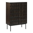 thumbnail image 1 of Unique Furniture Modern Drinks Cabinet with Glass Rack - Espresso Oak, 1 of 9