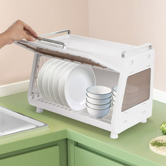 Modern Drying Drainer Dish Drying Rack and Drain Board with Lid Cover 33.07 Lbs