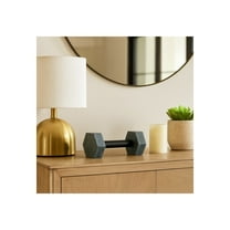 Modern Dumbbell Sculpture Figurine - Decorative Objects and Statues for Kitchen Decor - Unique Accent for Home Decor, Tabletop Display, Shelf Styling, or Office Desk Accessories - 8", Green