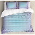 thumbnail image 1 of Modern Duvet Cover Set, Abstract Rising Colors Motif with Minimalist Effects and Striped Concept Art, Decorative 3 Piece Bedding Set with 2 Pillow Shams, Queen Size, Blue Purple, by Ambesonne, 1 of 3