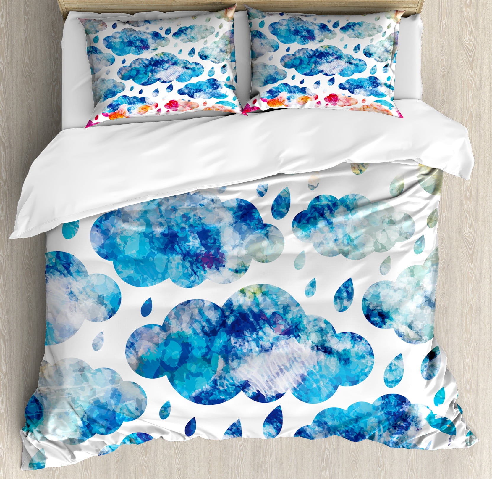 Smile Cloud Pattern Print Duvet Cover Bedding Set