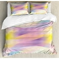 thumbnail image 1 of Modern Duvet Cover Set, Gradient Color Tone with Shady Effect Digital Contemporary Image, Decorative 3 Piece Bedding Set with 2 Pillow Shams, King Size, Yellow Purple Peach, by Ambesonne, 1 of 3