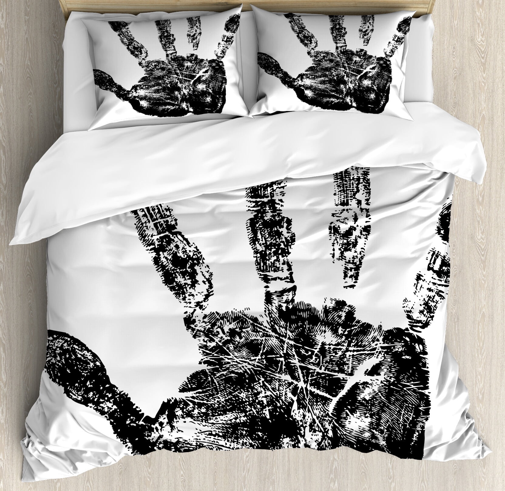 Sign Language Pattern Print Duvet Cover Bedding Set