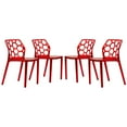 thumbnail image 1 of Modern Dynamic Dining Chair, Set of 4 - Transparent Red, 1 of 7
