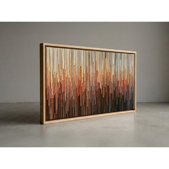 Modern Earthy Terracotta Gradient Striped Wall Art Unframed Paper Print