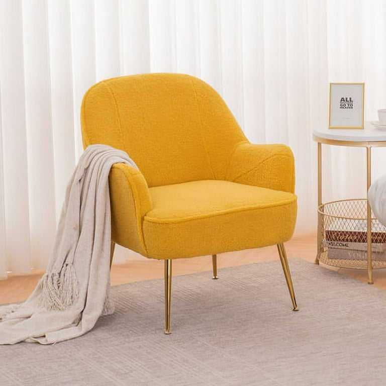 Yellow fluffy chair deals