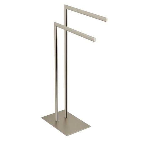Modern Edenscape Pedestal Dual Towel Rack - Brushed Nickel