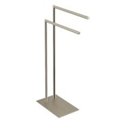 Modern Edenscape Pedestal Dual Towel Rack - Brushed Nickel