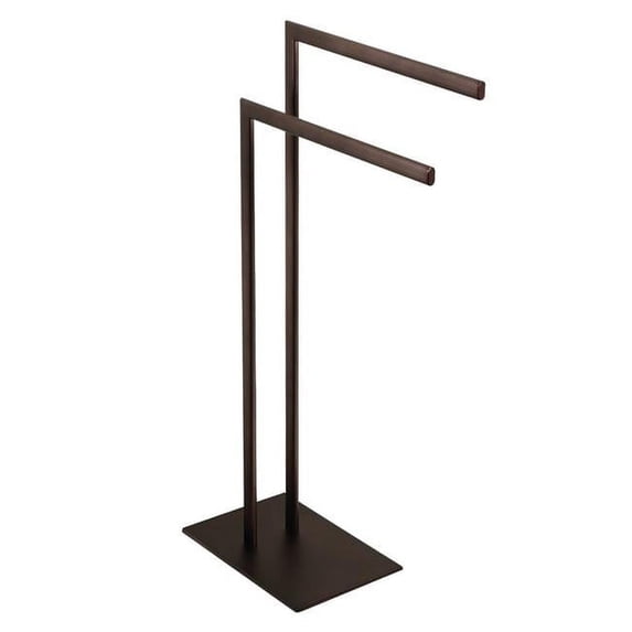 Modern Edenscape Pedestal Dual Towel Rack - Oil Rubbed Bronze