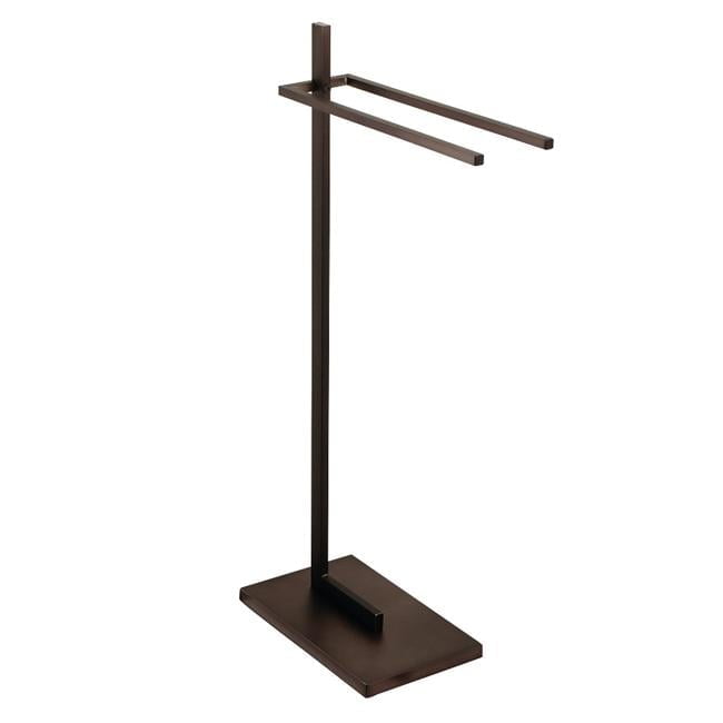 Modern Oil Rubbed Bronze Dual Towel Rack with Weighted Base