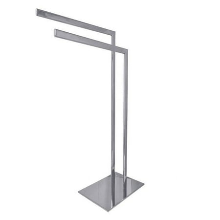 Modern Edenscape Pedestal Dual Towel Rack - Polished Chrome