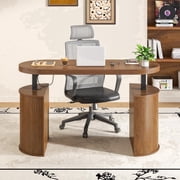 Modern Electric Standing Desk, Height Adjustable Computer Desk for Home Office, Laptop, Walnut