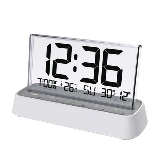 Modern Electronic Clock Hygrometer Large Screen Snooze Function, Low Alert & Night View Design