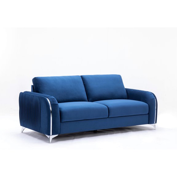 Modern Elegance Blue Velvet With A Deep Seat Luxury 2 Smooth Surface