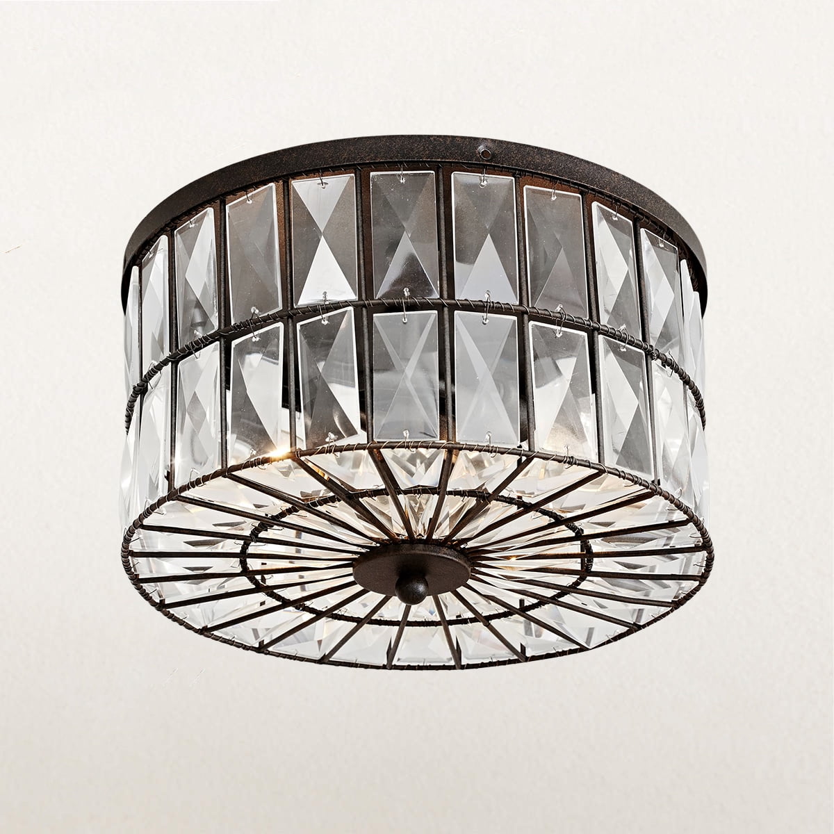 Modern Elegance Crystal Flush Mount Premium Glass Crystals,Ceiling