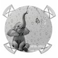 thumbnail image 1 of Modern Elephant Round Tablecloth for 45-54 Inch Tables, Fitted Table Cover with Elastic Edge, Grey Modern Art Bathtub Waterproof Outdoor Table Cloth Protector for Patio Garden Dinner Picnic, 1 of 9