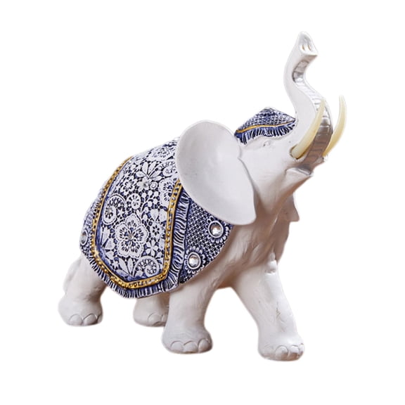 Modern Elephant Statue Resin Elephant Figurine Sculpture Ornament Collectible for Shelf Office Bedroom Decor Souvenirs Gift M