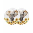 thumbnail image 1 of Modern Elephants Round 13 Inch Placemats Set of 2, Spring Summer Watercolor Sunflowers Daisy HeatResistant Non Slip Place Mats for Dining Table, Wipeable Braided Kitchen Table Mats for Housewarming, 1 of 9