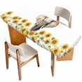 thumbnail image 1 of Modern Elephants Table Cloths for 8 Foot Rectangle Tables, Spring Summer Watercolor Sunflowers Daisy Patio Waterproof Elastic Fitted Tablecloths, Washable Rectangular Table Cover for Camping, 1 of 8