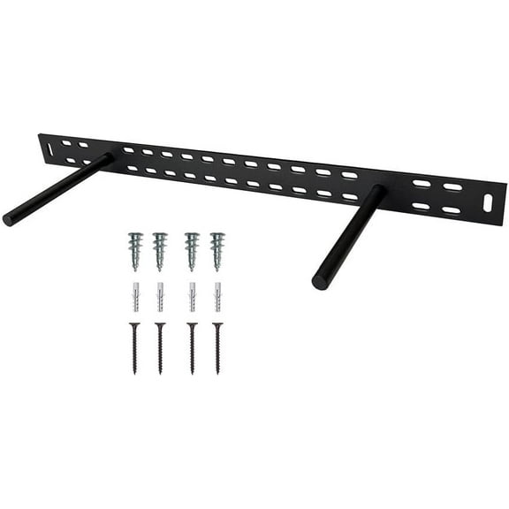 Modern Ember 20 Inch Floating Mantel Shelf Bracket - Powder Coated Black Carbon Steel