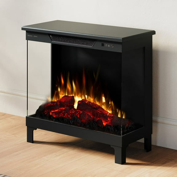 Modern Ember 24″ 3-Sided Electric Fireplace Stove Heater, Black Finish