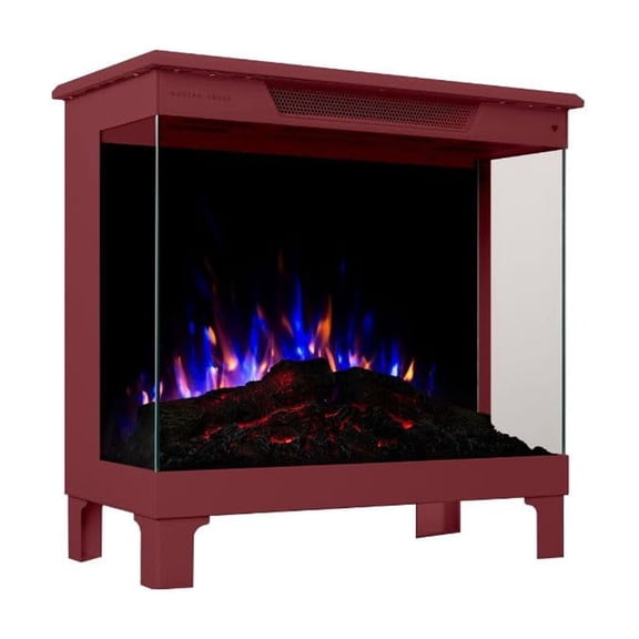 Modern Ember 24″ 3-Sided Electric Fireplace Stove Heater, Ruby Finish