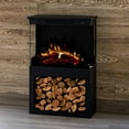 thumbnail image 1 of Modern Ember 24″ 3-Sided Electric Fireplace Stove Heater w/ Storage Base, Black Finish, 1 of 15