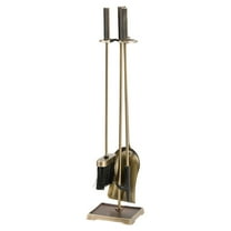 Modern Ember 27.75" H 4 Piece Harper Fireplace Tool Set - Aged Brass