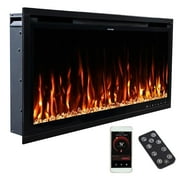 Modern Ember Aerus Slim 36 Inch Smart Linear Electric Fireplace | Recessed in-Wall or Wall-Mount