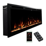 Modern Ember Aerus Slim 36 Inch Smart Linear Electric Fireplace | Recessed in-Wall or Wall-Mount