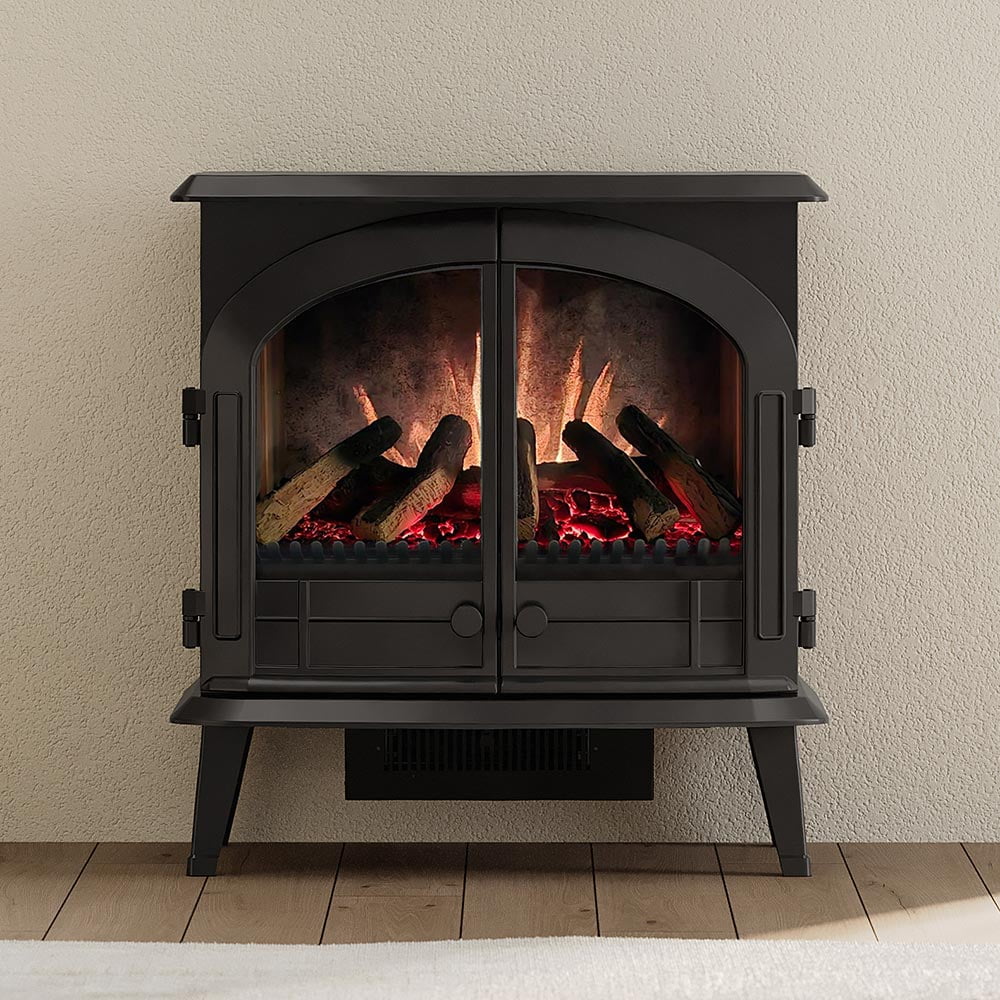 Modern Ember Harlowe Freestanding Electric Fireplace Stove Heater in Black | Smart Technology | WiFi App, Alexa & Google Control | 1500W | Indoor Portable Heater | Safety Shutoff