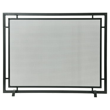 Modern Ember Gatsby 39" W x 31" H Mesh Fireplace Screen - Black