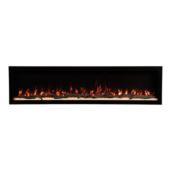 Modern Ember Highmark 84" W x 18" H x 6.3" D Built-in Linear Electric Fireplace - Black