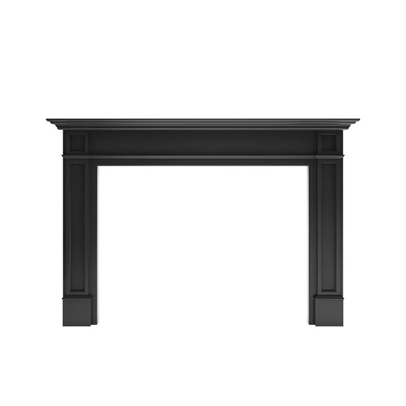 Modern Ember Lenwood 56 inch Traditional Wood Fireplace Mantel Surround Kit - Black