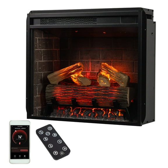 Modern Ember Uptown 23 inch Smart Electric Fireplace Insert - Black