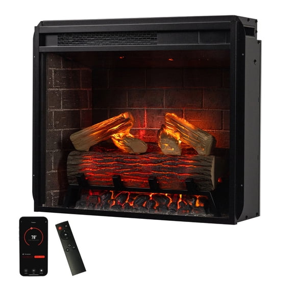 Modern Ember Uptown 28 inch Smart Electric Fireplace Insert - Black